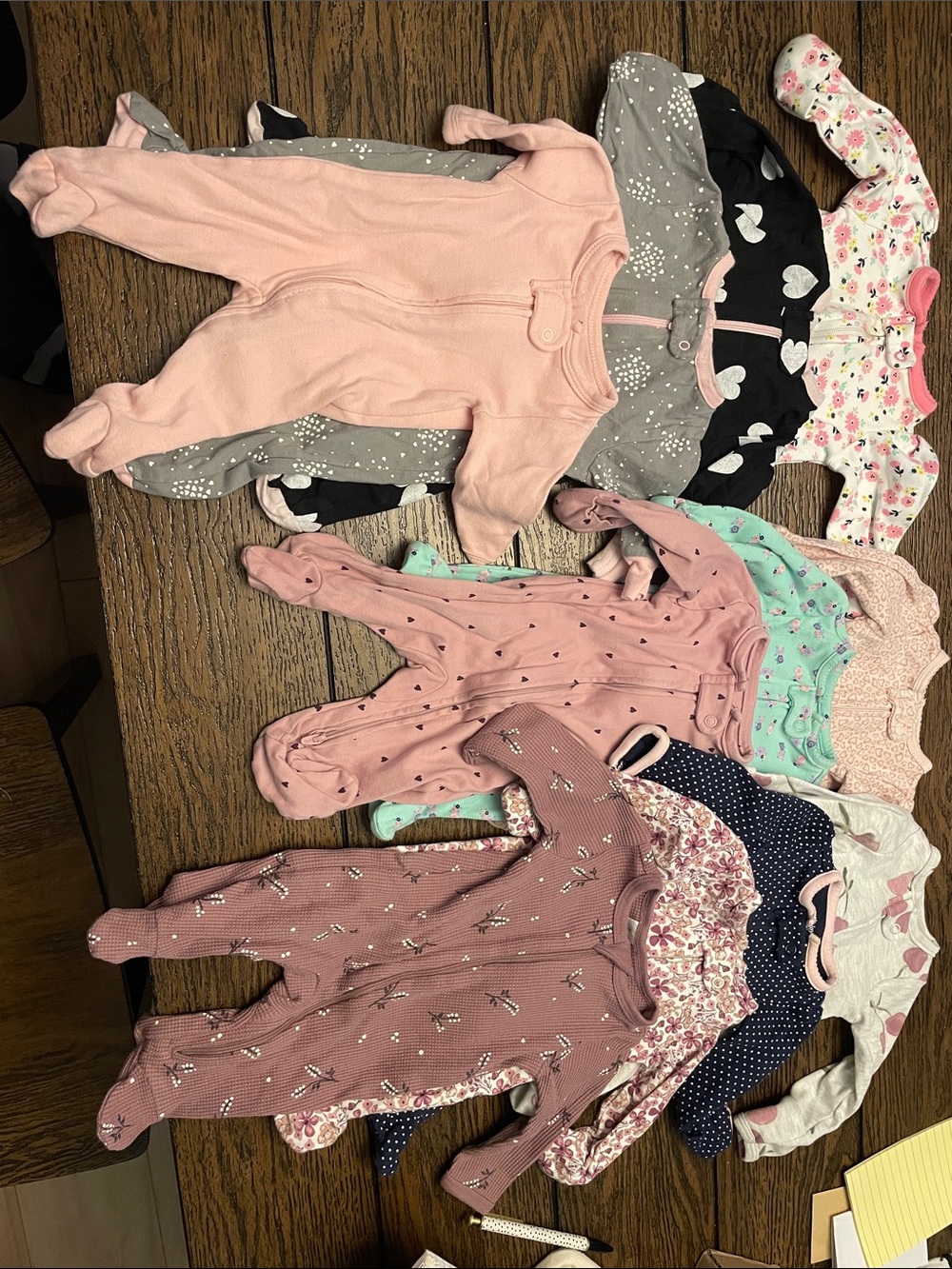 Newborn girl pajama bundle - 11 pairs